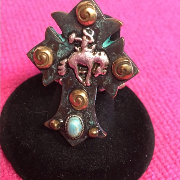 Turquoise rodeo stretch ring - Picture 2 of 4